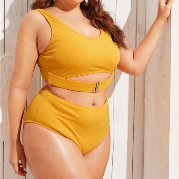 Other - Plus Rib High Waist Bikini Set